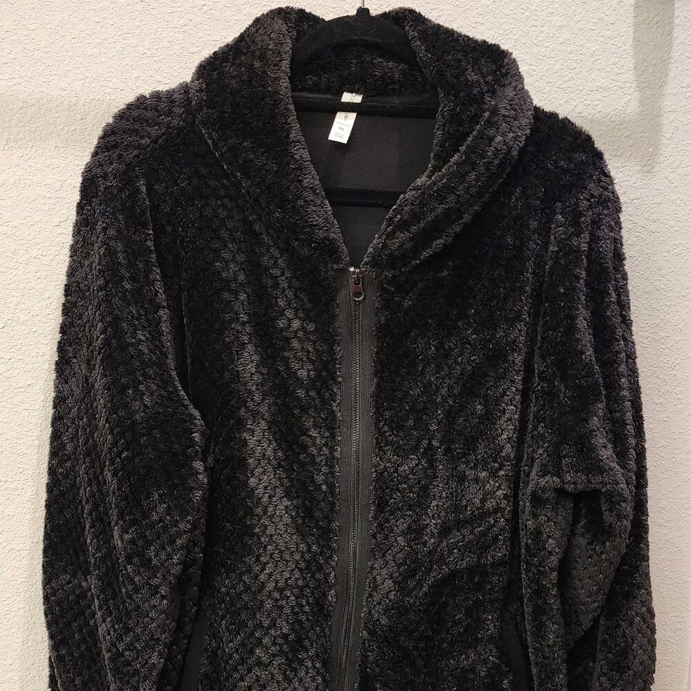 Empower Ideology Black Quilted Fleece Full Zip Jacket Size XXL